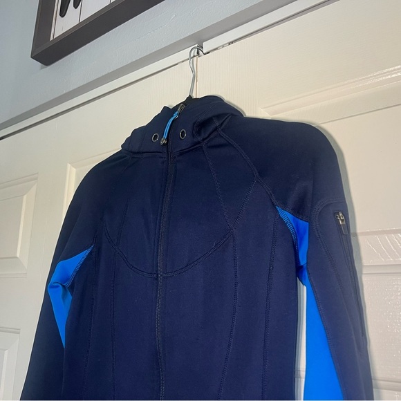 Athleta Strength Cozy Hoodie Full Zip Jacket Macaw Navy Royal Blue Size XS - Picture 4 of 10